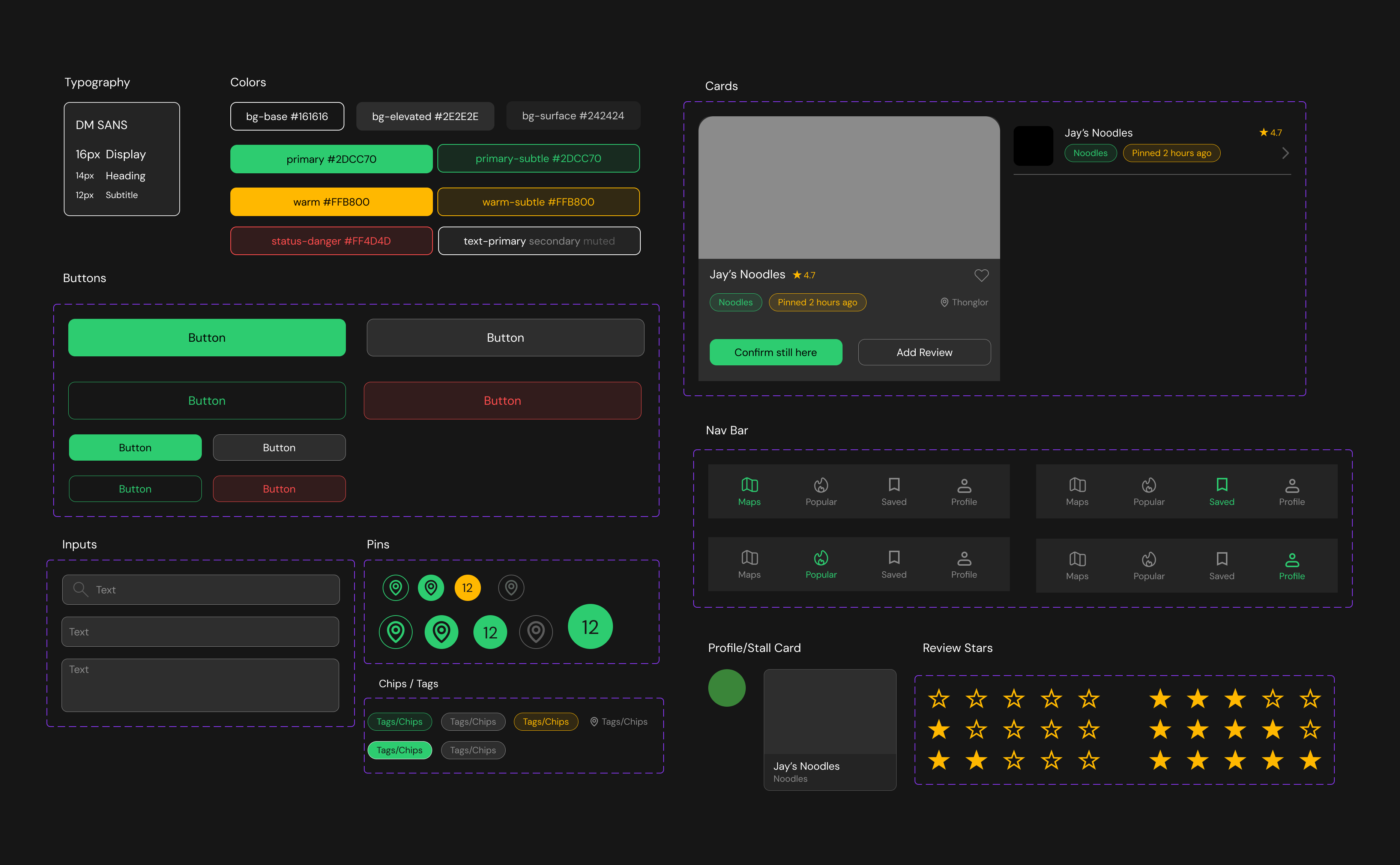 Pinned design system components